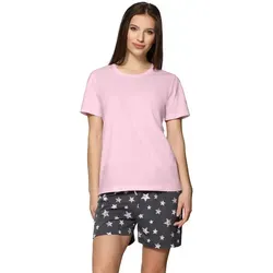 Merry Style Schlafanzug Damen Pyjama Kurz aus Baumwolle - Bequemer zweiteiliger Schlafanzug aus 100% Baumwolle, perfekt für entspannte Nächte. Ideal für Damen, die Wert auf Komfort und Stil legen.