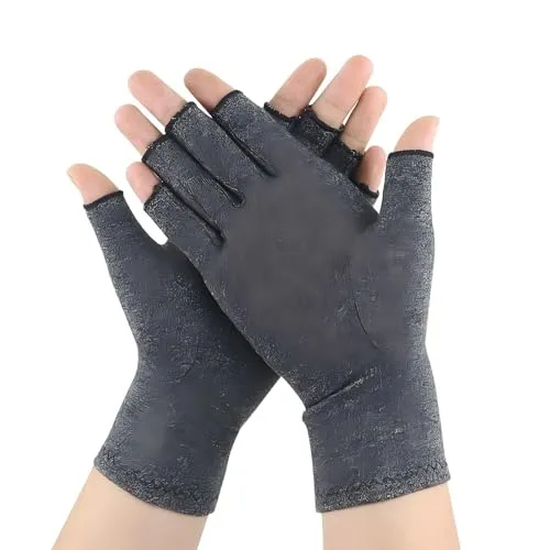 INF Kompressionshandschuhe gegen Arthritis, Athrose Handschuhe, Handbandage für Sehnenscheidenentzündung und Arthritis (Größe S) Grau
