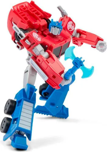 Transformers Spielzeug EarthSpark Deluxe-Klasse Optimus Prime Action-Figur (12,5 cm) - Actionfiguren für Kinder, verwandelt sich in 19 Schritten vom Roboter in einen Truck – inklusive Kanonen-Blaster und Axt für spannenden Spielspaß!