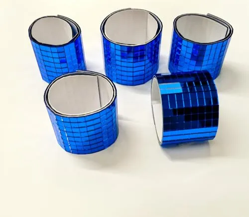Glasspiegel-Mosaik, selbstklebend, Blau, 2400 Stück, 5 x 5 mm, Spiegelfliesen für DIY-Discokugel, Cowboyhut, Vase, Flasche, Innendekoration (Blau, 2400 Stück)