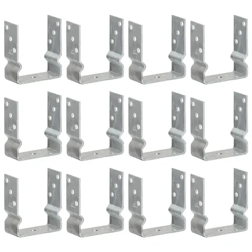 vidaXL Pfostenträger Set 12 Stk. aus verzinktem Stahl - Praktisches Set mit 12 robusten Pfostenträgern für die Montage im Außenbereich. Ideal für Zäune und Gartenbauten, dank vorgebohrter Löcher einfach zu installieren. Langlebig und stabil für langanhaltende Nutzung.