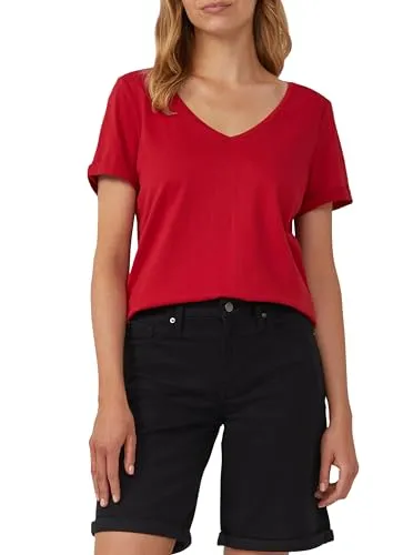 s.Oliver Kurzarmshirt T-Shirt Weiches T-Shirt aus Baumwolle mit V-Ausschnitt