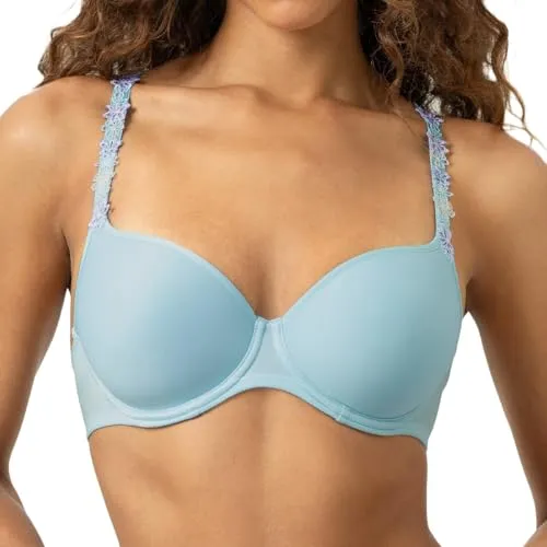 Mey Pretty Joan Schalen-BH mit Spacer Cup (80B Breezy Blue) - Eleganter Schalen-BH mit verzierten Trägern und glatten Cups für optimalen Tragekomfort und perfekte Passform.