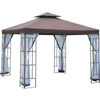 Outsunny Pavillon Gartenpavillon mit Doppeldach