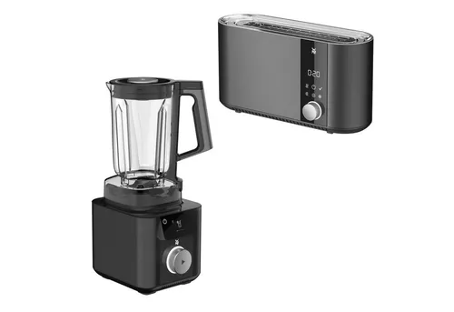 WMF Toaster, für und Hochleistungsmixer Set 2-teilig Master Series, 2 Scheiben, XXL-Toast, Standmixer mit Mixbehälter 1,75l