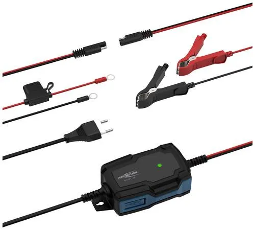 Ansmann Autobatterie-Ladegerät BC, 6 V / 12 V, 1 A - Ladegerät für 6V und 12V Blei-Säure-Batterien mit automatischer 5-Stufen-Ladung. Ideal zur optimalen Pflege und Verlängerung der Lebensdauer Ihrer Batterien.