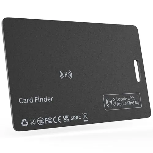 DEEBYCOO Geldbörsen-Tracker-Karte, wiederaufladbare Wallet Tracker Karte Kompatibel mit Apple Wo ist? APP(nur iOS), Bluetooth Tracker Karte für Brieftasche, Koffer, IP68 wasserdicht