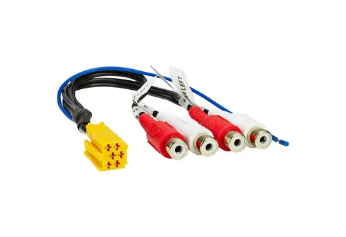 tomzz Audio Line-Out Adapter passt für Becker Blaupunkt Grundig Mini-ISO gelb 6-po KFZ-Adapter