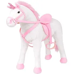 Plüschtier Einhorn Stehend Plüsch Weiß und Rosa XXL