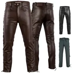 RadMasters Motorradhose GW860 Stylish Biker Lederjeans aus Büffelleder braun 50/M