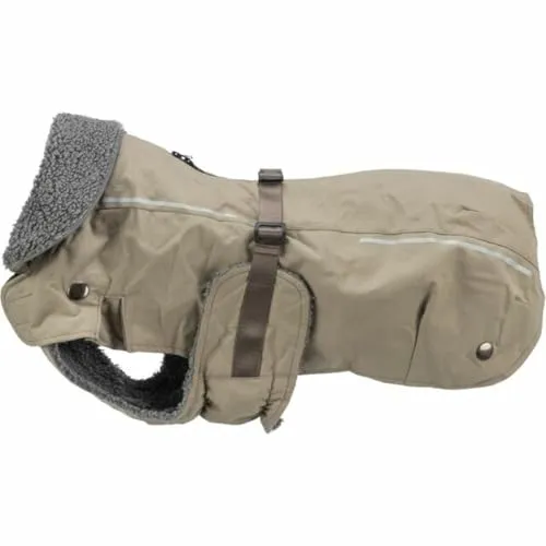 TRIXIE Hundemantel MantelRouen 2 in 1 sand - Haustier-Mäntel, wandelbarer 2-in-1 Hundemantel in sand, ideal für wechselhaftes Wetter, mit verstellbarem Bauch- und Halsumfang für perfekten Sitz.