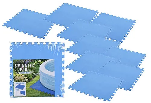 Spetebo Pool Unterlage 50x50 cm in blau - 9 Stück / 2,13 m² - Bodenschutz Matte Unterlegmatte mit Stecksystem - Fitnessmatte Spielmatte