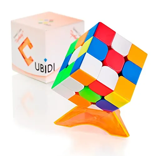 CUBIDI® Zauberwürfel 3x3 - Typ Sydney - ohne Sticker - Speedcube 3x3x3 mit optimierten Eigenschaften für Speed-Cubing - Magic Cube für Anfänger und Fortgeschrittene