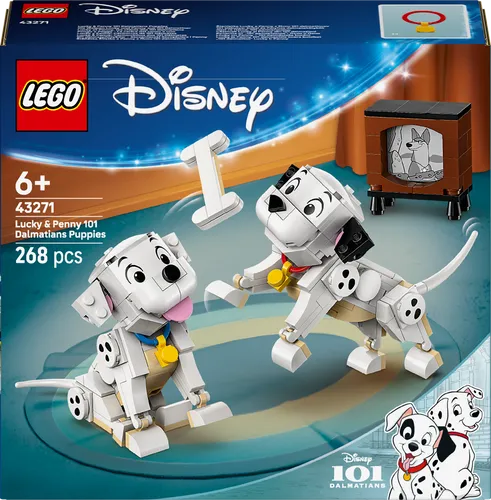 LEGO Die Welpen Lucky und Penny aus 101 Dalmatiner - 43271 - Bau die süßen Welpen Lucky und Penny aus 101 Dalmatiner! Bewegliche Teile ermöglichen kreatives Spielen. Ideal für Fans von Disney und Bau-Spaß!