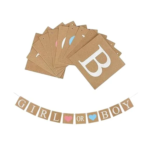 Gender Reveal Party Deko,Boy or Girl,Boy or Girls Girlande Kuchen,Reveal Party,Girlande,Zauberhafte Dekoration für Und Baby Shower,Banner,Decorations,Babyparty für Jungen Oder Mädchen