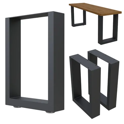 HAGO24 Bankgestell & Tischgestell in Grau - Robuste Stahlfüße für Ihren Tisch - Möbelfüße aus hochwertigem Stahl, stabil und langlebig, ideal für DIY-Projekte im Innen- und Außenbereich. Verleihen Sie Ihrem Tisch einen stilvollen Look!