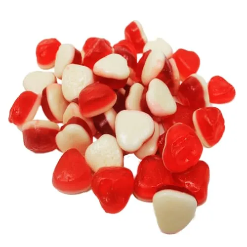 Fruchtgummi Bären & Co. Süßigkeit, Fruchtgummi Erdbeerherzen mit süßer Sahne Creme Füllung 175g
