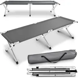 XL Feldbett 210cm - Komfortables Campingbett für bis zu 150kg - Camping-Möbel mit abwaschbarer Bespannung, ideal für einen erholsamen Schlaf im Freien. Einfaches Klappsystem und inklusive Tragetasche für mühelosen Transport.