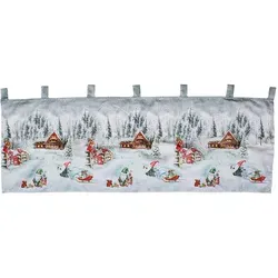 Mojawo X-Mas Gardine Scheibengardine beleuchtet Fenstergardine LED 45x120cm