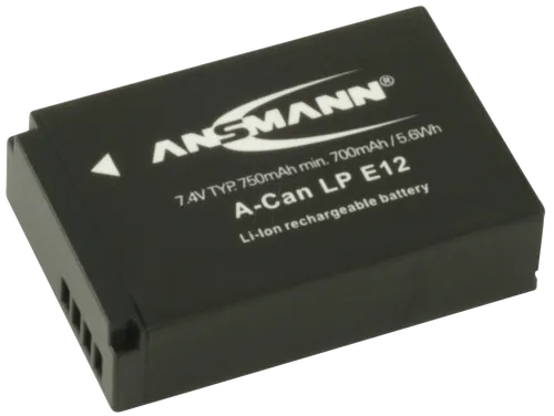 Ansmann A-Can LP-E12 Kamera-Akku - Hochwertiger Ersatzakku für Ihre Kamera - Der Ansmann A-Can LP-E12 Kamera-Akku ist die ideale Energiequelle für Ihre Kamera. Mit hoher Kapazität und langer Lebensdauer sorgt er dafür, dass Ihnen kein Schnappschuss entgeht. Perfekt als Ersatz oder Reserveakku.