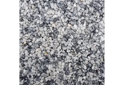 WO-WE Steinteppich Set W730 - Marmorkies Bodenbeschichtung 2qm, Grau - Fliesen, 25KG Marmorkies + 1,5KG 2k Bindemittel, frostsicher und rutschfest, ideal für Innen- und Außenbereiche, selbsttragend und strapazierfähig.