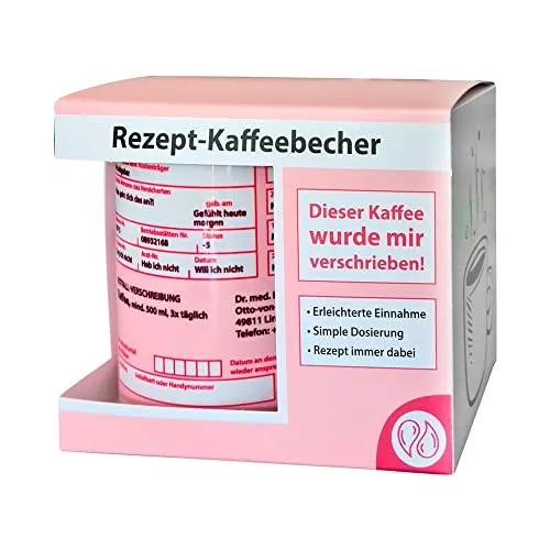 yvolve - Rezept-Becher - Tasse aus Keramik mit lustigem Spruch rundum bedruckt mit Verpackung - Spülmaschinenfest
