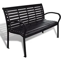 Gartenbank 125 cm aus Stahl und WPC in Schwarz - Bänke für Garten oder Terrasse, wetterfest und langlebig durch hochwertige Materialien, ideal für entspannte Stunden im Freien.