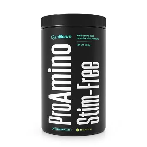 GymBeam ProAMINO Stim-Free – Aminosäuren Komplex, Amino Komplex mit BCAA 4:1:1, L-Arginin, L-Glutamin, L-Tyrosin, L-Citrullin, L-Alanin, Beta-Alanin, Vitamin B3, B6, B9, B12, C (390 g, Blue Raspberry)