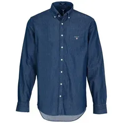 Gant Langarmhemd The Indigo Reg Bd blau L von GANT