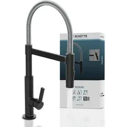 Schütte MIAMI Einhebel Küchenarmatur mit Geschirrbrause in schwarz von Schütte