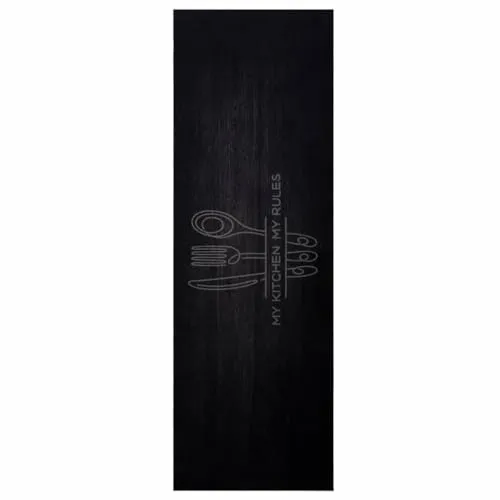 vidaXL Küchen Teppich Schwarz 180 x 60 cm Samt in schwarz von vidaXL