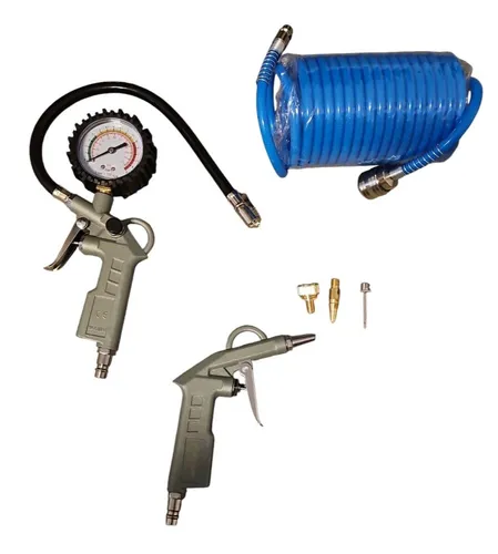 Aircraft Druckluftset 6-teilig - Reifenfüller Spiral Schlauch Adapter Pistole