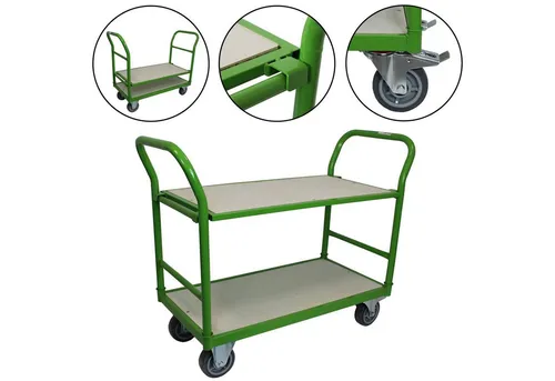 TRUTZHOLM Transportwagen Profi Etagenwagen 250 kg - Transportgeräte & Rampen mit höhenverstellbarer oberer Etage, ideal für Garagen und Werkstätten, belastbar bis 250 kg