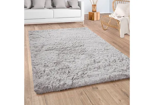 Paco Home Hochflor-Teppich Silky 591, rechteckig, Höhe: 37 mm, Uni-Farben, besonders weich und kuschelig
