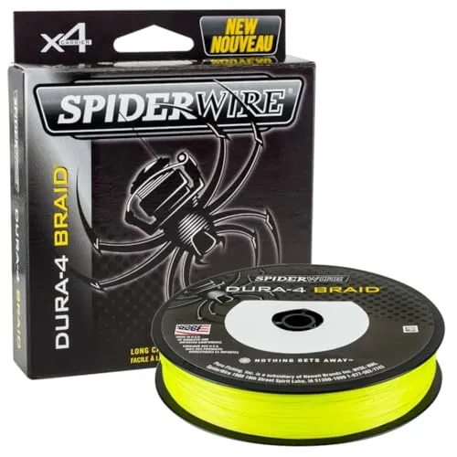 Spiderwire Dura4 Braid 300m 0,10mm 9,1kg gelb - Angelschnüre: Hochwertige geflochtene Schnur mit hoher Tragkraft für präzises Angeln und bessere Wurfleistung.