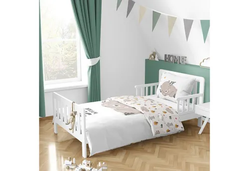 Bärchen DREAM BIG Baby/Kinder Bettwäsche 40x60 + 100x135 cm - Zweiteilige Bettwäschegarnitur aus 100% Baumwolle, waschbar bis 60°C und trocknergeeignet, ideal für das Kinderzimmer im Boho-Stil.