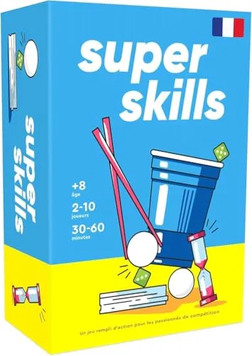The World Game Super Skills – Lustiges Gesellschaftsspiel für die ganze Familie - Tabletop Spiel mit 120 einzigartigen Herausforderungen für Kinder ab 8 Jahren – fördert Geschicklichkeit und Teamgeist, ideal für Partys und Familienabende!