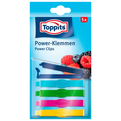 Toppits Verschlussclips Power-Klemmen, mehrfarbig, 5 St.