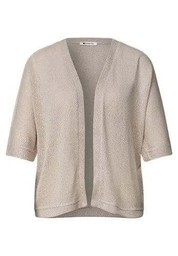 Street One Damen Kurzarm Jacke im Strick-Look mit Glitzer - Stylische Kurzarmjacke im Strick-Look mit funkelnden Glitzerdetails. Ideal für lässige Outfits und den besonderen Anlass. Leichte Qualität für angenehmen Tragekomfort.
