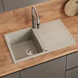 Bergstroem Granitspüle Kapstadt, Beige, 78 x 50 cm in beige von Bergström