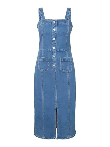 VERO MODA Vmsaila Sl Calf Denim Dress Yo344 in blau von VERO MODA