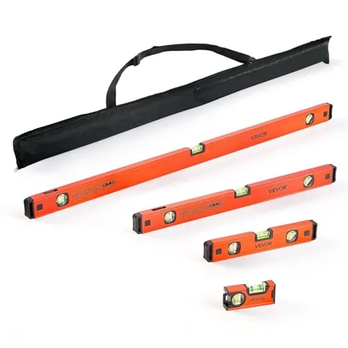 VEVOR 4 tlg. Wasserwaage Set mit 3 Libellen von Vevor