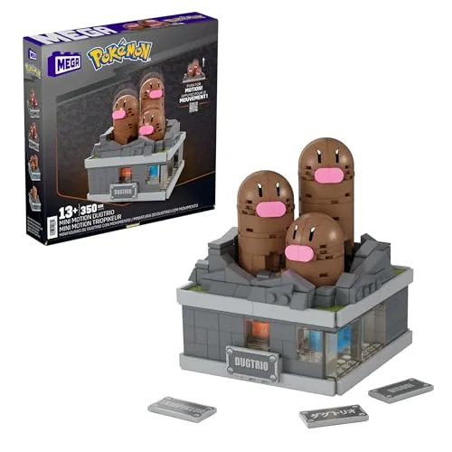 MEGA Pokémon Actionfigur-Bauset, Mini Motion-Digdri mit 350 Teilen
