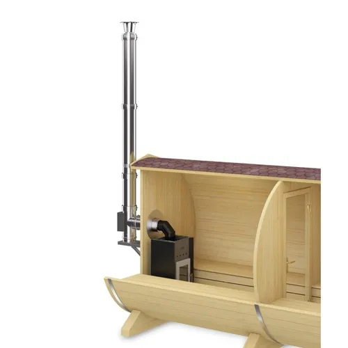 Fintec Edelstahl Außenkamin CHIMNEY für holzbefeuerte Saunen - Robustes Schornstein Set von FinTec, ideal für eine sichere und effiziente Abführung von Rauch. Perfekt für den Einsatz in Ihrer Sauna.