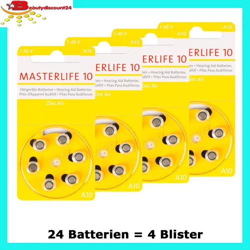 MASTERLIFE Hörgeräte Batterien Typ 10 PR70