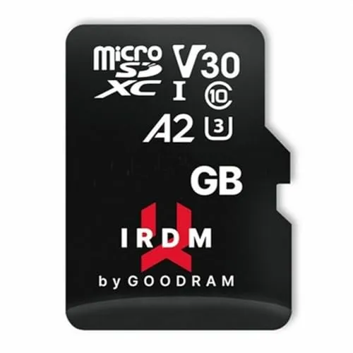 goodram Schnelle Speicherkarte IRDM - SD Karte 64GB M2AA UHS-I U3 A2 V30 Micro SDXC mit Adapter 170/120MB/s - Hohe Leistung - Schnell und Zuverlässig - Speicherkarte Micro SD