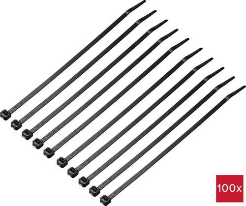TRU COMPONENTS TC-12533360 Kabelbinder 200mm 4.6mm Schwarz 100St.