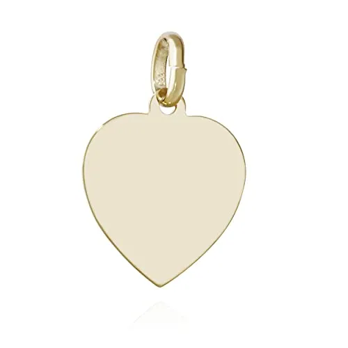 NKlaus Kettenanhänger Herz aus 333 Gelbgold - Damen Anhänger 14x12mm, hochglanzpoliert, elegantes Herzdesign für besondere Anlässe und als persönliches Geschenk.