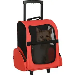 Pawhut Hundetrolley 2-in-1 Tragetasche Rot