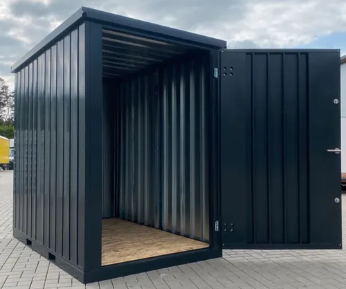 Gartenhaus Lagerbox Gerätehaus Schwarzgrau Baucontainer Lagerbox 1,5m x 2m Lager